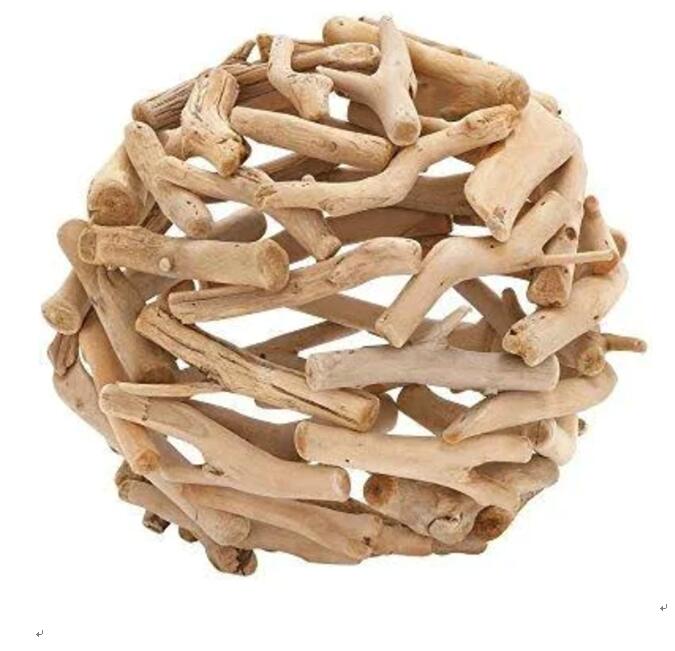 10 inch Natural driftwood ball  ,large wooden ball hotel decoration