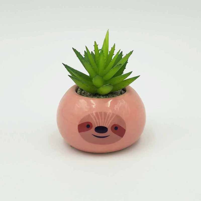 Ceramic Cute Cartoon Sloth Flower Planter Pot, Custom accept