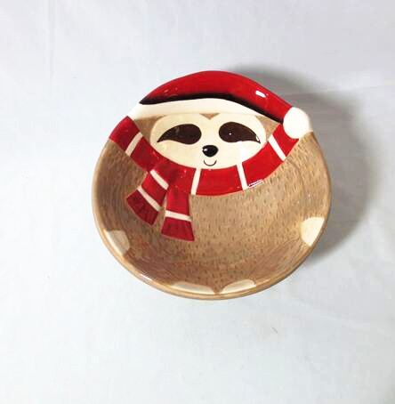 ceramic cartoon ceramic sloth design  plate