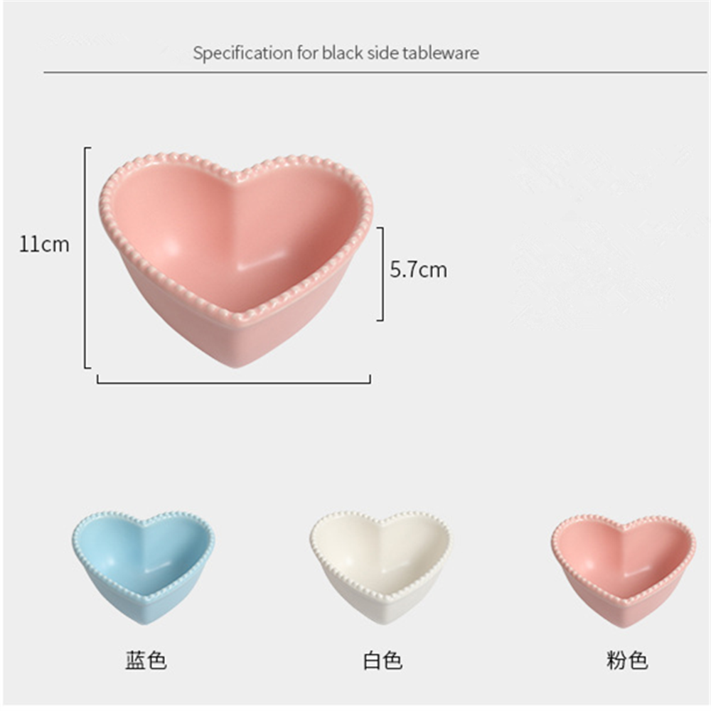 Heart shape ceramic Ramekins Pudding Bowl pudding container custom