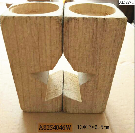 Wooden log combination star tealight holders