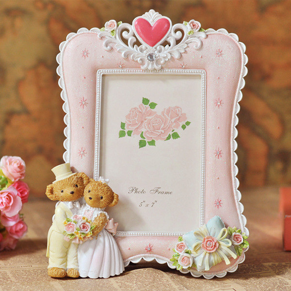 Modern Wedding Home Decor Photo frames in polyresin, rectangle bear Picture frames for wedding photos