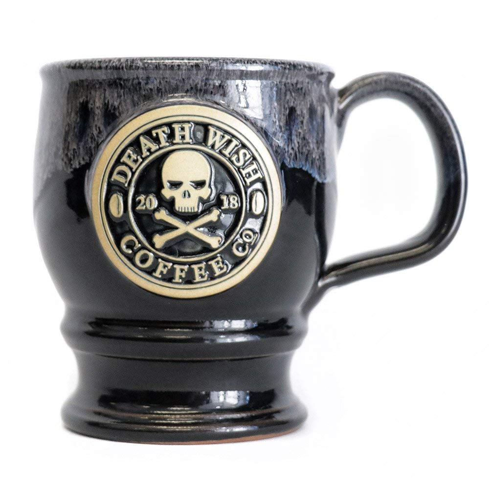 Customized Halloween 2018 Edition Collectible Death Wish Coffee Ceramic Mug – Black with Grey Glaze