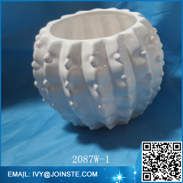 China supplier round shaped cactus flower vase ceramic vase