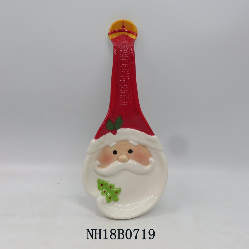 Cooking tools X'mas ceramic spoon, Christmas style Eco-friendy Feature ceramic spoon rest