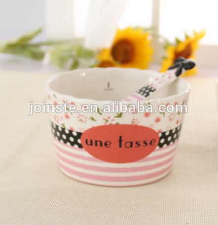 Custom handmade painting ceramic soup bowl noodle and oatmeal bowl
