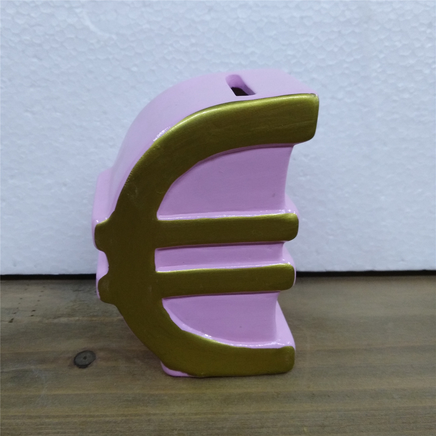 Unique  Euros shape  money  saving box  ,ceramic gold electroplate  money box customized