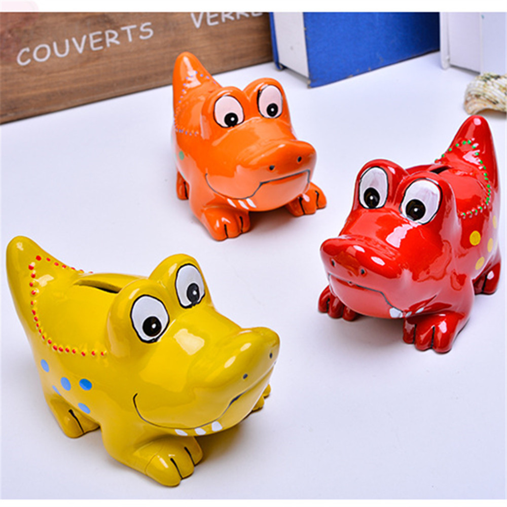 Ceramic  3D  Crocodile piggy bank ,Custom   fashionable  money piggy bank  coin bank