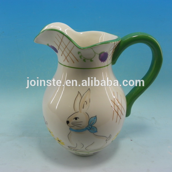 Custom cheap Easter bunny painting tea pot milk jar