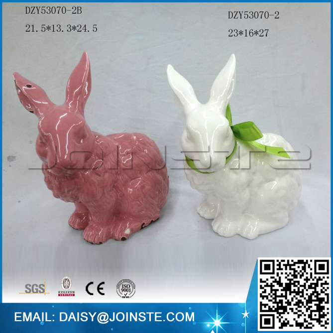 Easter white ceramic rabbit