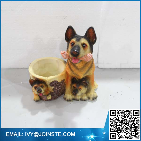 Resin animal shaped flower pot lovely dog flower pots