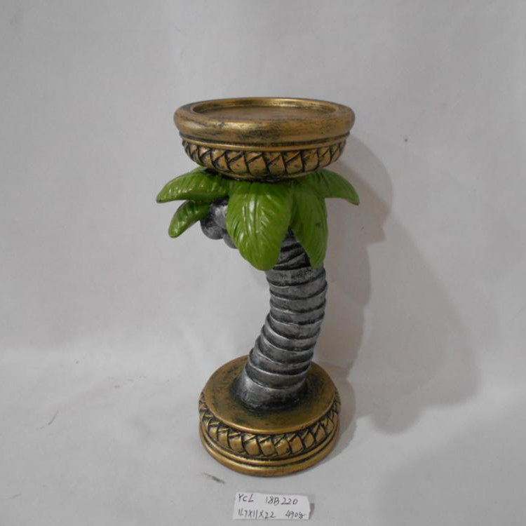 Custom Made Latest Cute Resin Table Decorative Coconut Tree Candle Holder