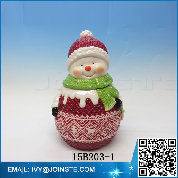 Dehua ceramic factory customized porcelain cookie jar Christmas Santa Claus cookie jar in cheap price