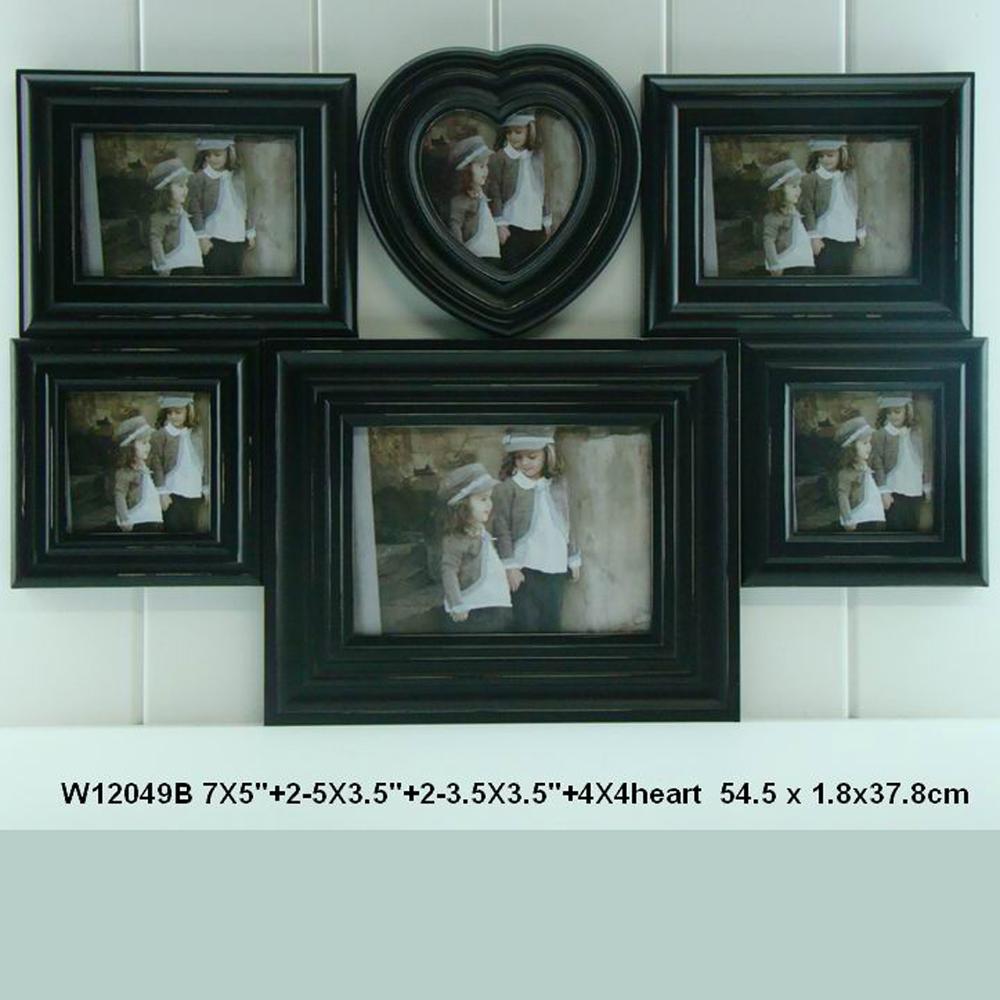 Wall hanger carbon wooden photo frame set