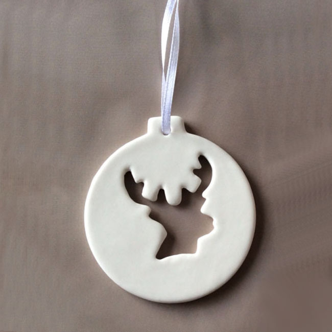 Custom made Hanging ornament Decoration For Christmas, Ceramic,  Stag head