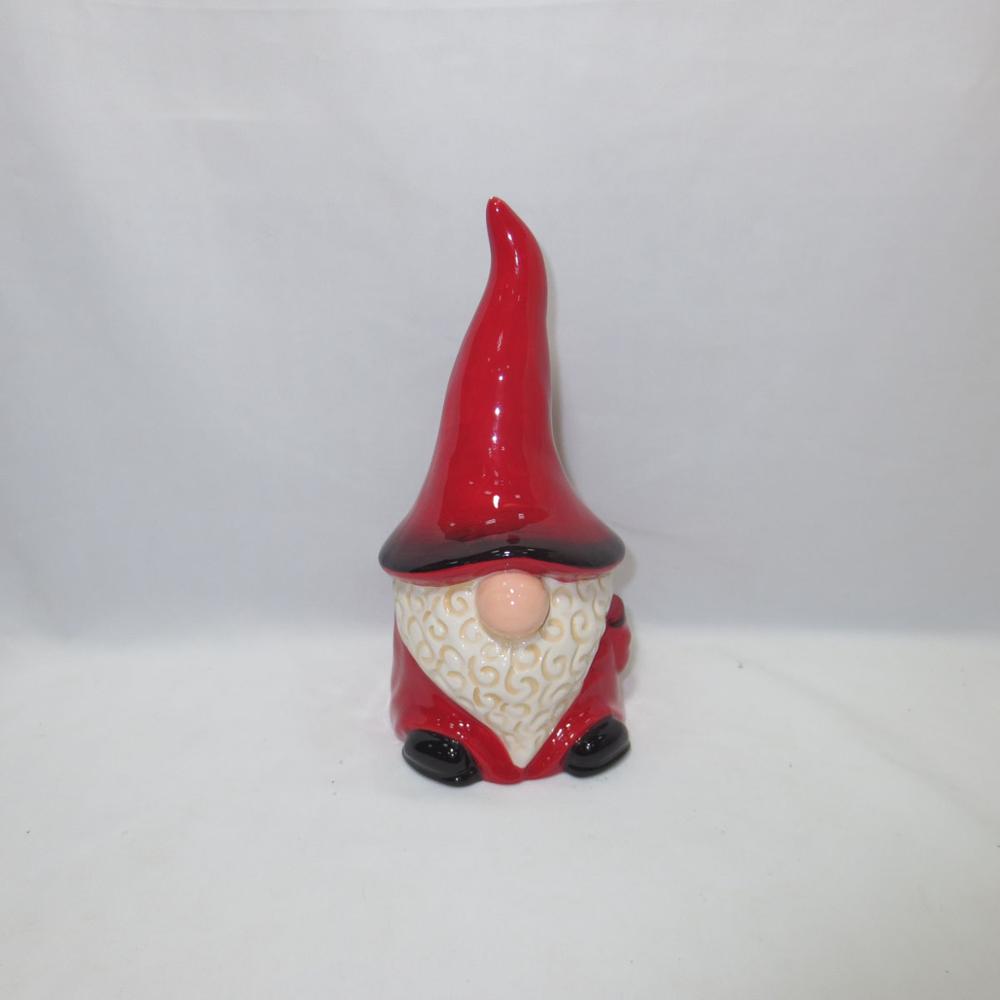 Ceramic Christmas red santa holding ornament Salt & Pepper Shaker