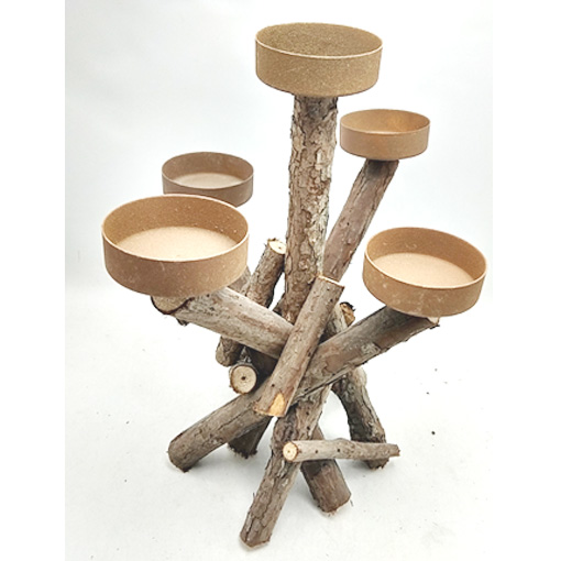 Natural primitive wood twig Candelabra