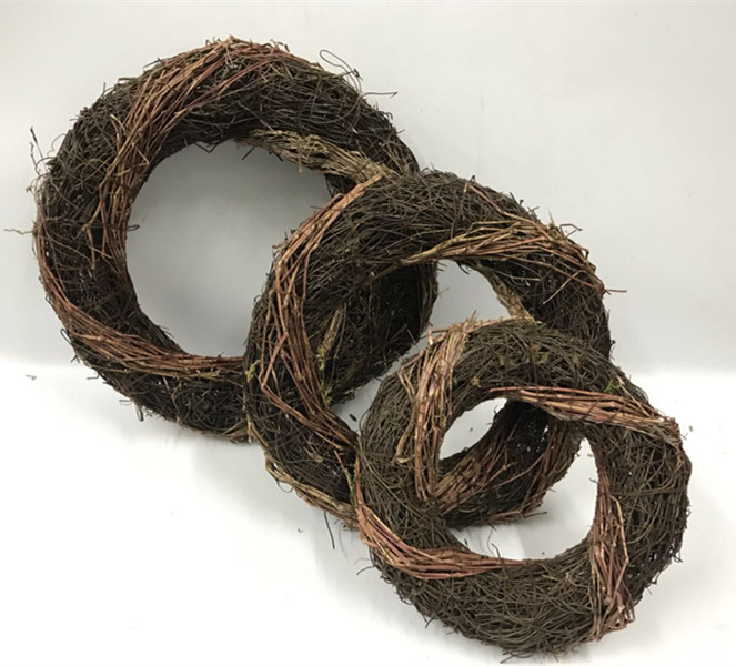 Natural salim black rattan fat wreath ,natural door wreaths