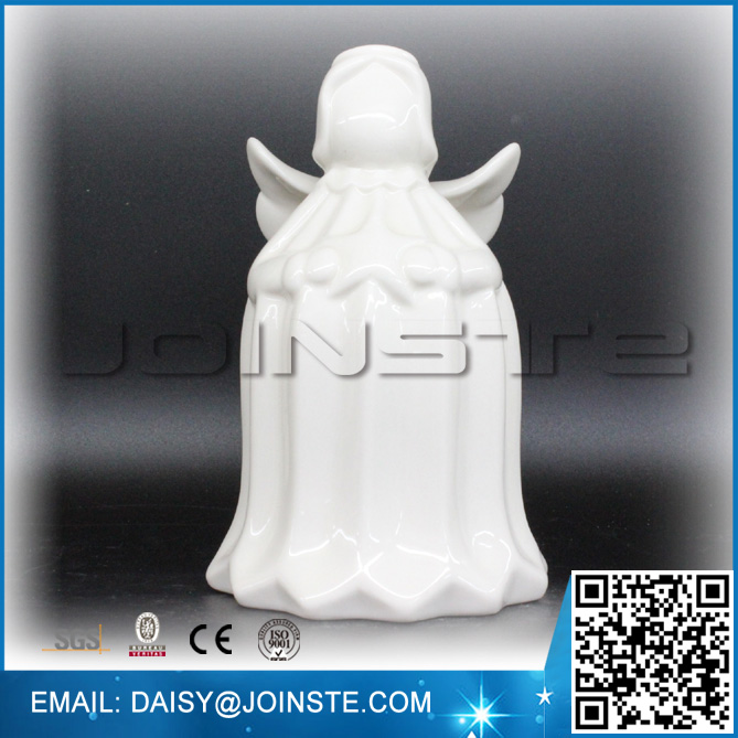 white angel statue ceramic figurines unpainted