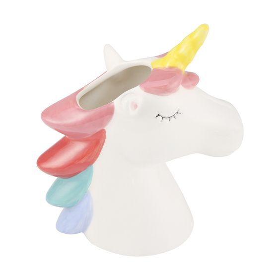 Animal shape ceramic unicorn pen holder for home decoration or flower pot
