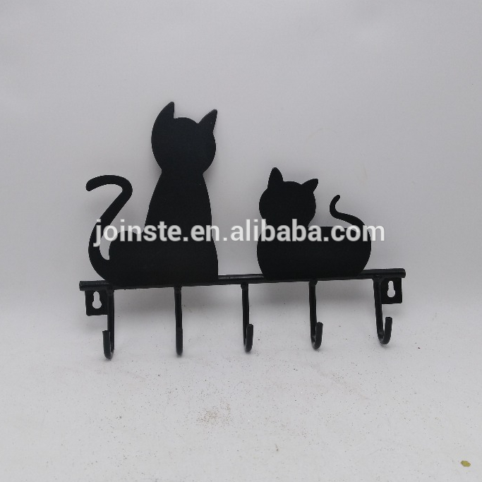 Custom cheap black wrought iron garden hook metal wall decoration