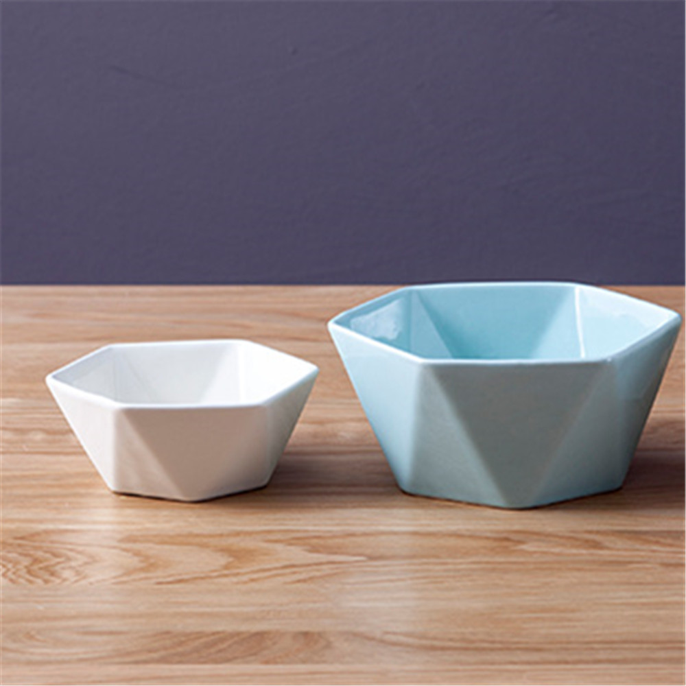 Geometric Shaped pudding cup , ceramic mini ice cream dessert cup / bowl