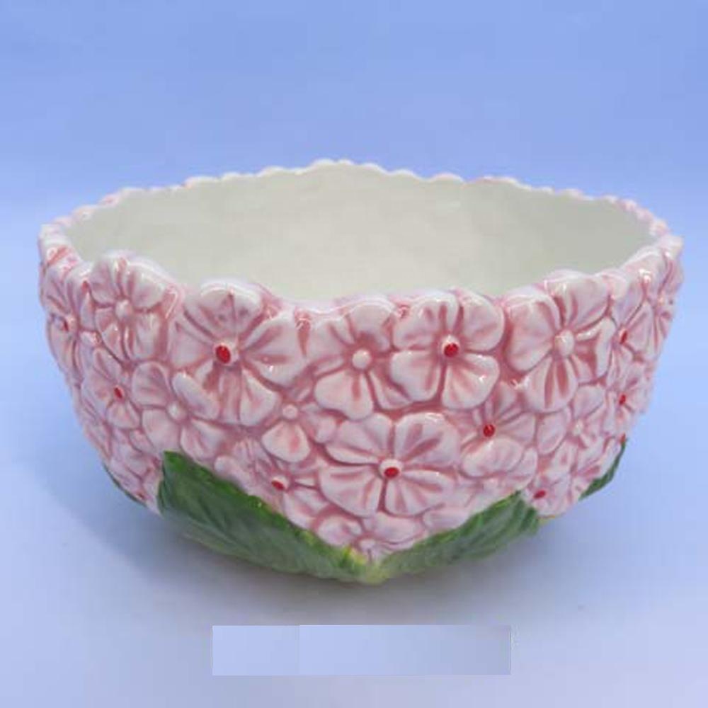Pink ceramic hydrangea bowl porcelain hydrangea bowl