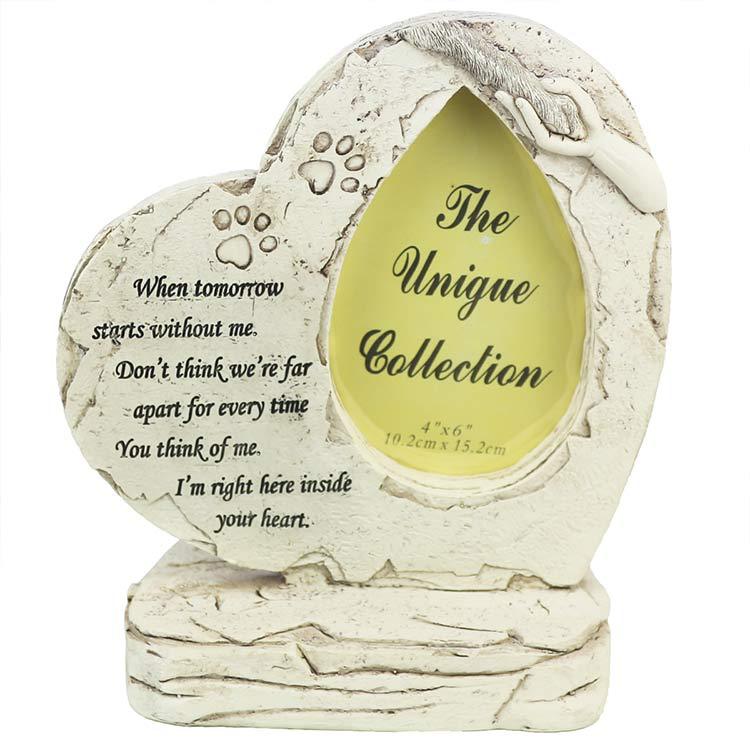 Pet tombstones with picture frame wholesale animal puppy tombstone resin craft souvenirs