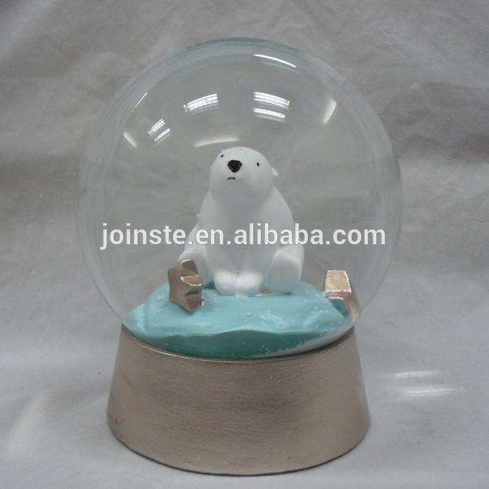 Custom 100cm resin white bear water globe snow globe high quality