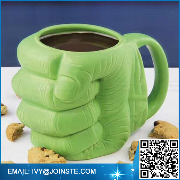 Funny Green Hulk Fist Ceramic Mug for Coffee Tea Milk Cups