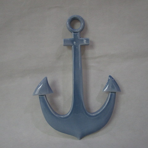 Ceramic Anchor Figurine on Rectangular Base, Hanging ornament