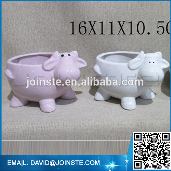 Ceramic custom animal plant pot
