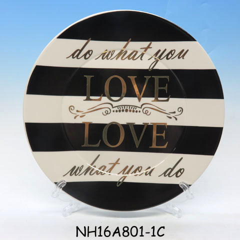 Ceramic valentines day plate dish "Do what you love, Love what you do"
