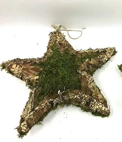 Star design moss cushion for flower arrangement