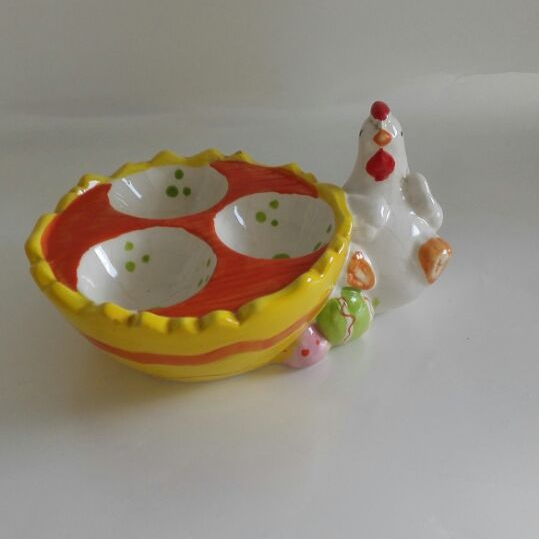 Mini ceramic fruit bowl, ceramic bowl with small white chick