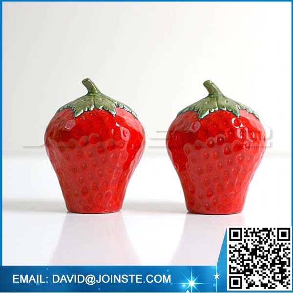 Ceramic Strawberry Salt and Pepper Shakers