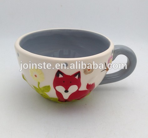 Mini animal painting kid ceramic coffee mug