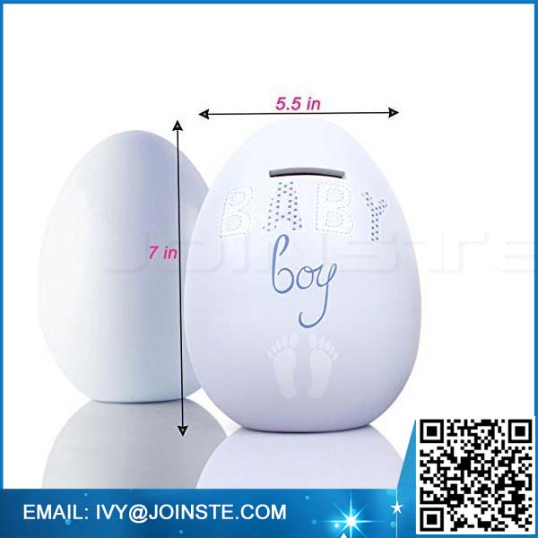 Custom ceramic egg shaped money box money bank coin bank