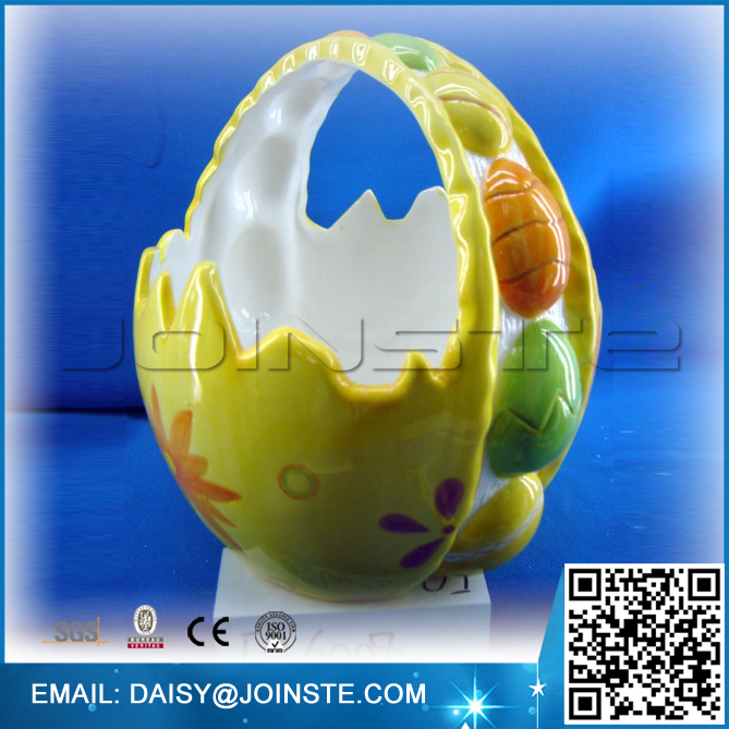 Party decorative colorful broken egg shaped easter basket
