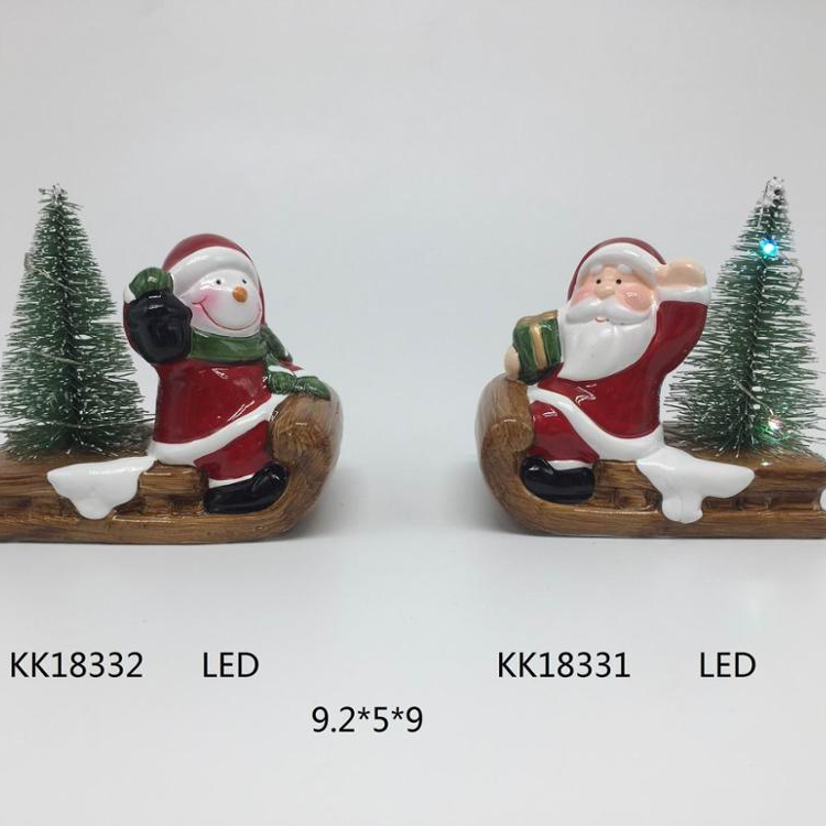 Antique craft Led lights santa driving christmas car decoration