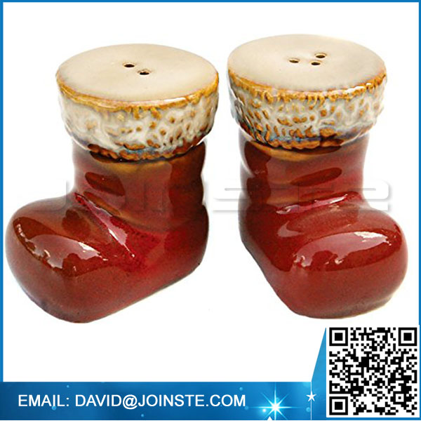 Santa Red Boots Christmas Holiday Salt and Pepper Shaker