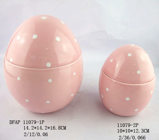 Easter ceramic large egg easter egg with lid
