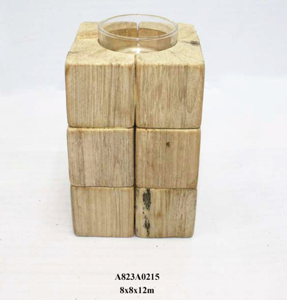 Wooden slat combination tealight holders