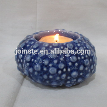 Custom cheap blue pumpkin shape candle stand decorative candle holder