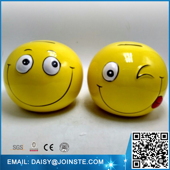 Custom Funny Ceramic emoji coin bank