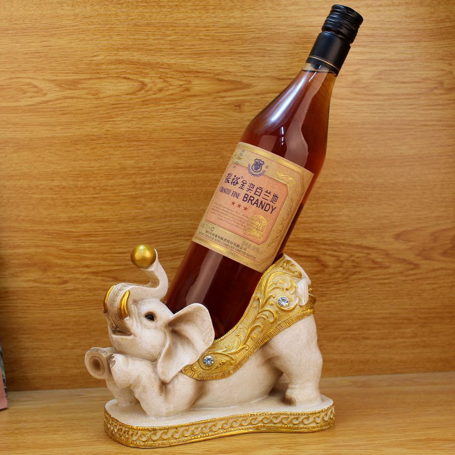 < Custom Accept> Resin Wine Bottle Holders Dinosaur Decorative Single Bottle Tabletop Wine Holder Stand 8.5 X 6.75 X 4.5