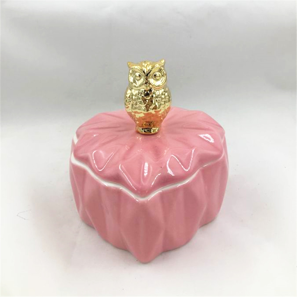 Pink heart   jewelry box  ceramic  small  jewelry case box gift box