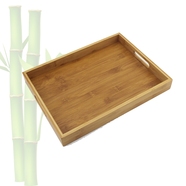 Serving Tray With Handles Nice Size Aprox 17.7 X 13 inch by Bamboo Collection