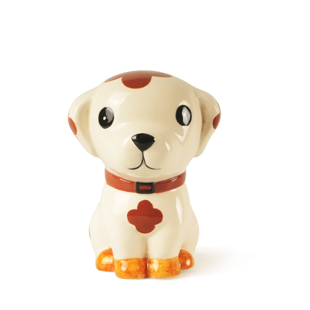 Cute  Ceramic  dog shaped piggy bank   hand painted  3d dog piggy bank  wholesale