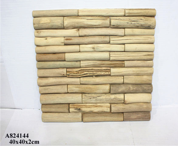 wood square large tile for living room wall decoration